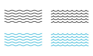 Vector Waves on White Background clipart