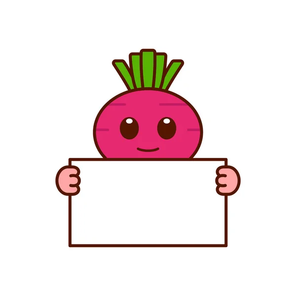 표시를 귀여운 Turnip 캐릭터 로열티 프리 스톡 일러스트레이션