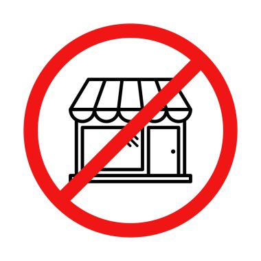 Beyaz Arkaplanda Dükkan veya Dükkan İşareti Yok