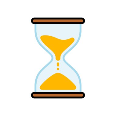 Vektör Kum Saati Düz Tasarım Çizimi