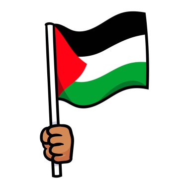 Çizgi film El Tutuşu Filistin Bayrağı