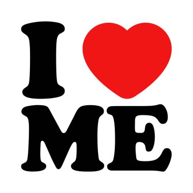Beyaz Arkaplanda Vektör I Love Me Illustration