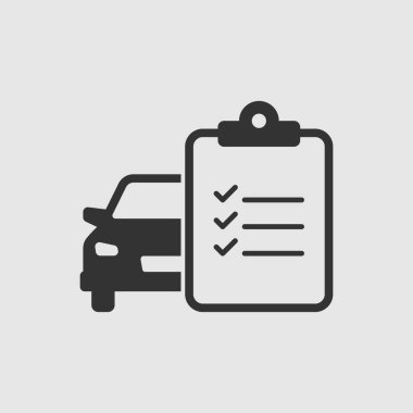 Vektör Basit İzole Araba Bakım Listesi Simgesi