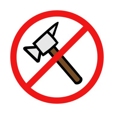 Beyaz Arkaplanda Çekiç Yok İşareti