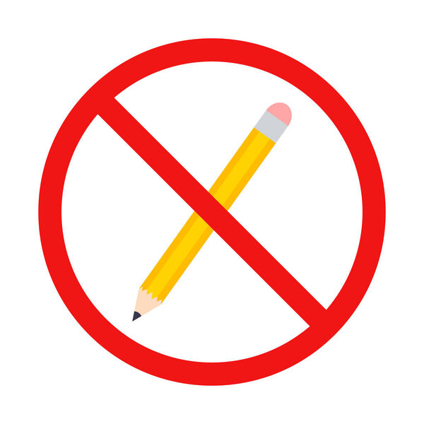 Нет карандашного знака на белом фоне