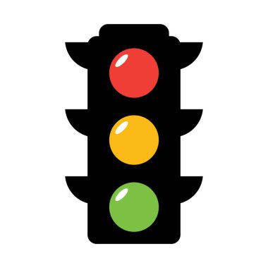 Beyaz Arkaplanda Vektör Trafik Işığı Görünümü