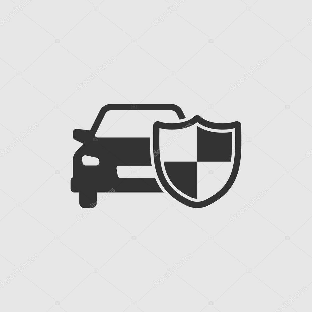 Vector Simple Isolated Car Protection Shield Icon