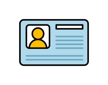 Vektör Tanımlama Kartı Düz Çizim