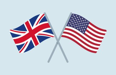 Vektör Birleşik Krallık ve ABD Bayrakları İllüstrasyonu