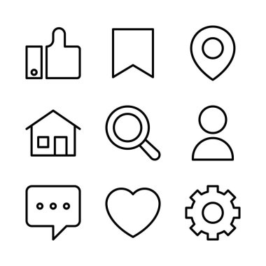 Temel Web Simgelerinin Vektör Kümesi