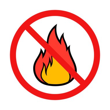 Beyaz arkaplanda ateş işareti yok