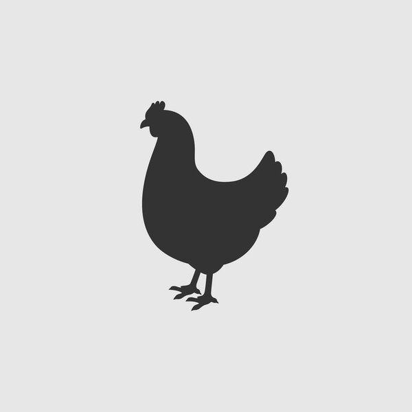 Vector Simple Isolated Chicken Icon