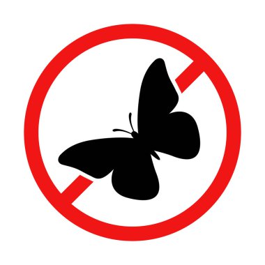 Beyaz Arkaplanda Kelebek İşareti Yok