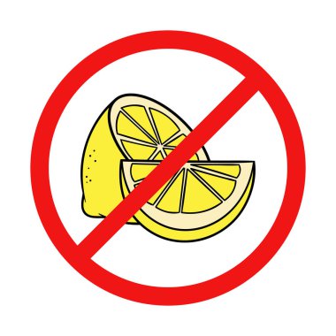 No Lemon Sign on White Background