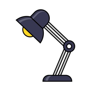 Vektör Masası Lambası Düz Tasarım Çizimi