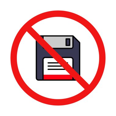 Beyaz Arkaplanda Disket Yok İşareti