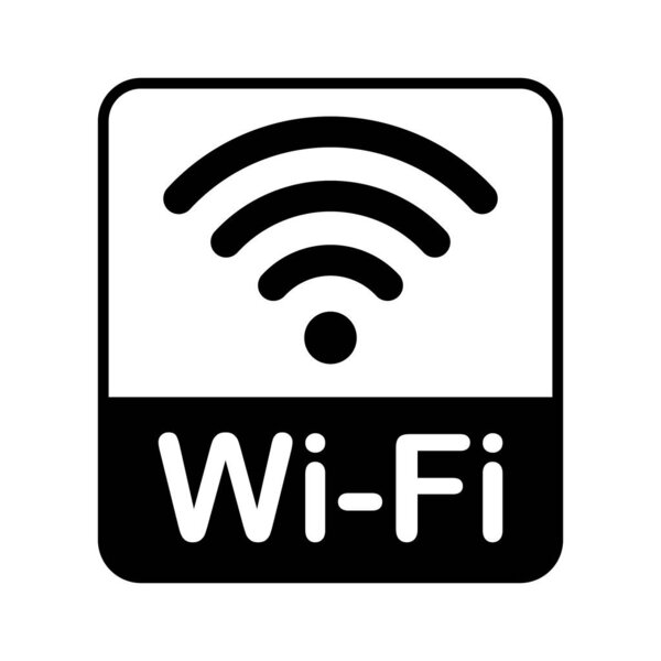 Vector Black and White Wi-Fi Sign