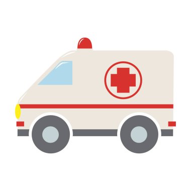 Vektör Ambulans Düz Tasarım Çizimi