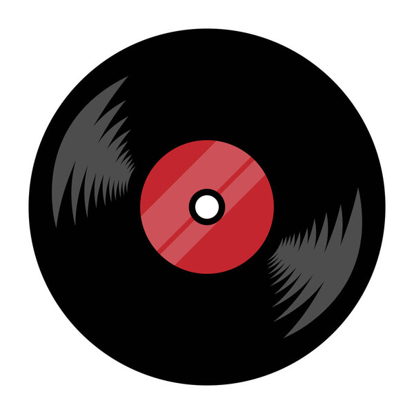 Vector Vinyl Record Illustration on White Background