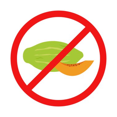 Beyaz Arkaplanda Papaya Yok İşareti