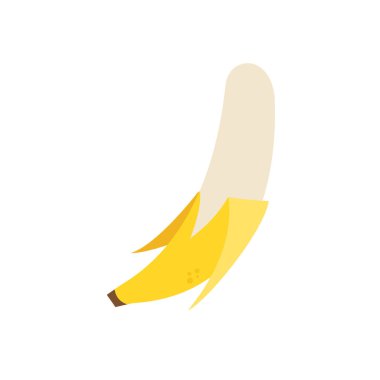 Çizgi Muz Düz Tasarım Çizimi