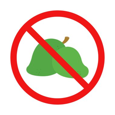 Beyaz Arkaplanda Mango Yok İşareti