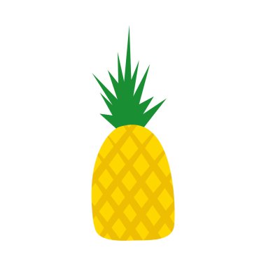 Çizgi film Ananas Düz Tasarım İllüstrasyonu