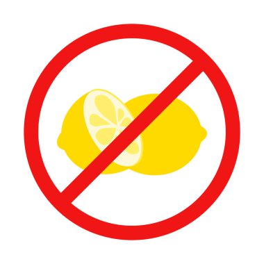 Beyaz Arkaplanda Limon Yok İşareti