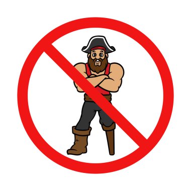 Beyaz Arkaplanda Korsan Yok İşareti