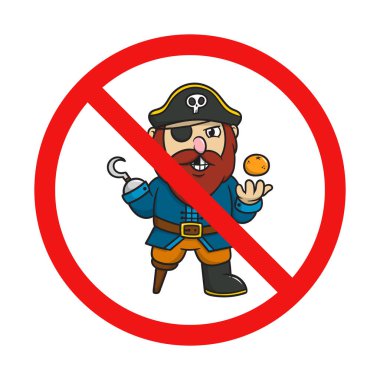 Beyaz Arkaplanda Korsan Yok İşareti