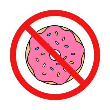 Beyaz Arkaplanda Donut Yok İşareti