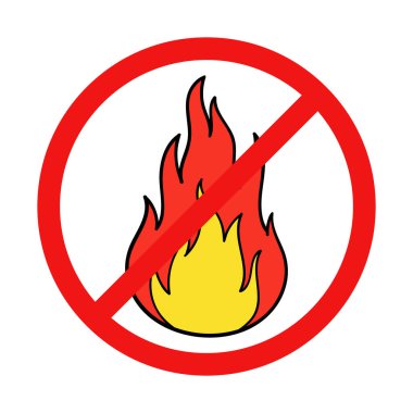 Beyaz arkaplanda ateş işareti yok