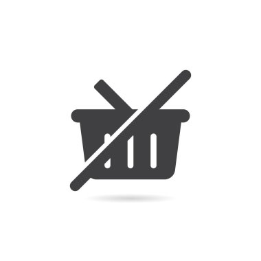 İzole edilmiş Vektör Alışveriş Sepeti Simgesi Yok