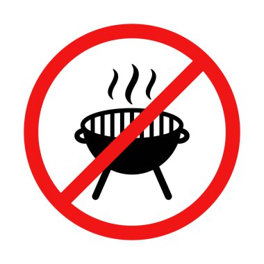 Beyaz arkaplanda barbekü işareti yok