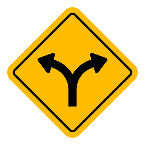 Vector Fork in the Road Sign Illustration