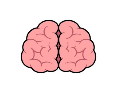 Vektör Beyin Düz Tasarım Çizimi