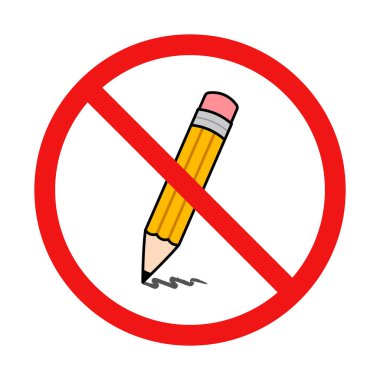 Beyaz Arkaplanda Yazma ya da Çizim İşareti Yok