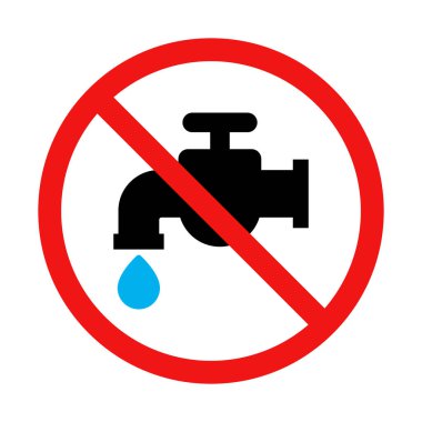 Beyaz Arkaplanda Musluk İşareti Yok