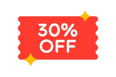 Vektör% 30 indirimli kupon etiketi