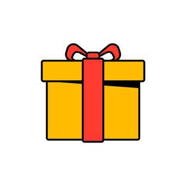 Vektör Hediye Kutusu Düz Tasarım Çizimi