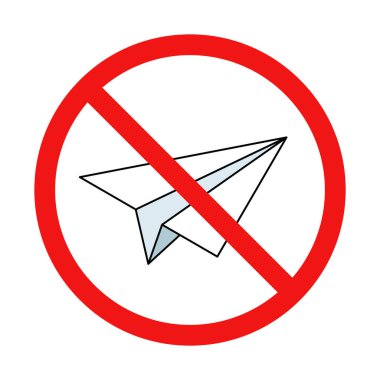 Beyaz Arkaplanda Kağıt Uçak İşareti Yok