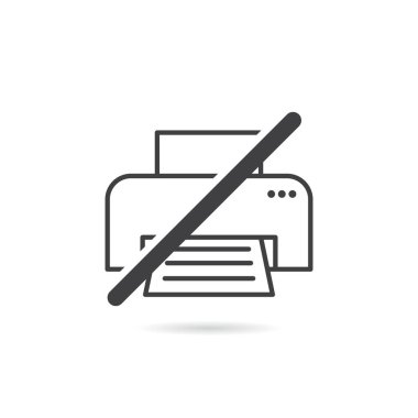 İzole edilmiş Vektör Yazıcı Simgesi Yok