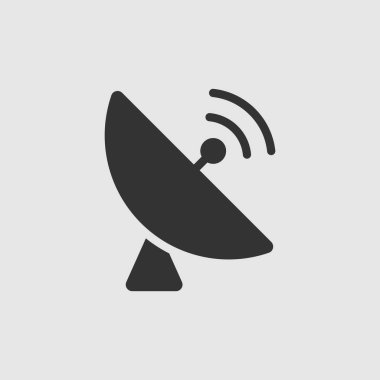 Vektör Basit İzole Uydu Tabağı Simgesi