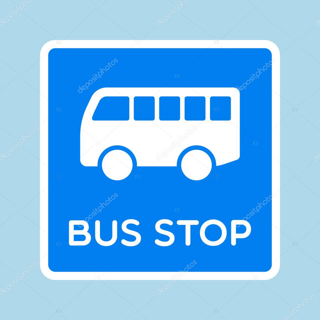 Vector Square Bus Stop Sign