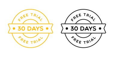 Vektör 30 Gün Serbest Deneme Rozeti Etiketi