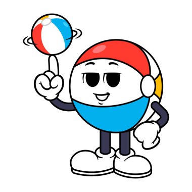 Vector Beach Ball, parmak ucunda dönen plaj topu.