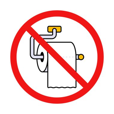 Beyaz Arkaplanda Ön Yüze Tuvalet Kağıdı İşareti Yok