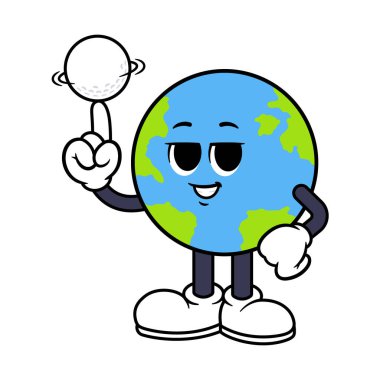 Parmakta Vektör Küre Dönen Golf Topu