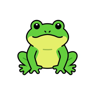 Çizgi film Kurbağa Vektör İllüstrasyonu