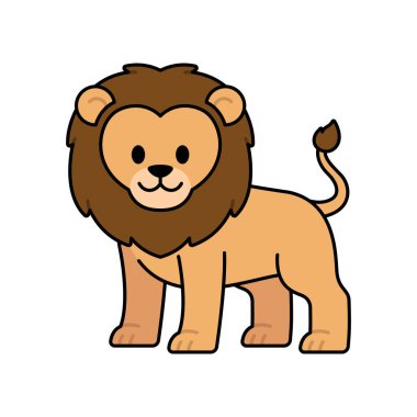 çizgi film aslan vektör çizim